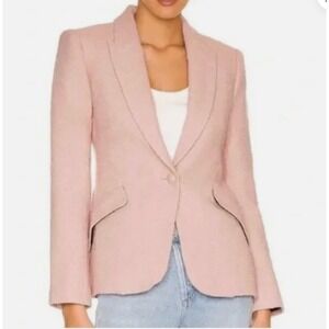 L'AGENCE Blush Pink Tailored Single-Button Blazer